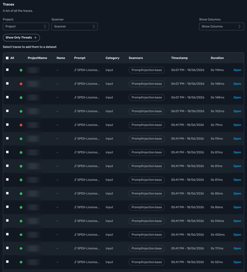 Violation trace list proof